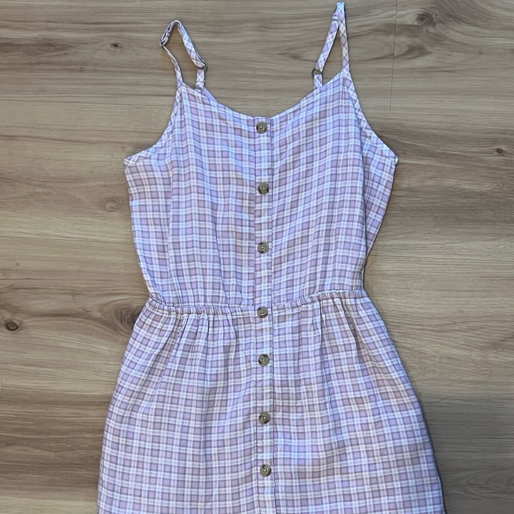 abercrombie kids purple checkered dress